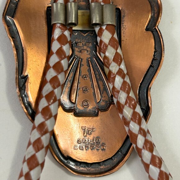 Solid Copper Thunderbird Slide Bolo Tie Native American Southwestern Stamped - Picture 8 of 13